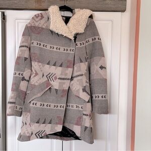 Beautiful warm winter coat with big fuzzy hood